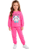 Conjunto Moletom Infantil Menina My Rabbit Chiclete