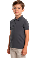 Camisa Gola Polo Infantil Menino Cinza Chumbo (Liso)