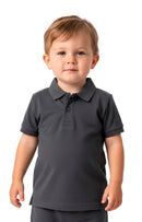 Camisa Gola Polo Infantil Menino Cinza Chumbo (Liso)