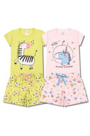 Kit com 6 Peças(3 conjunto) Pijama Curto