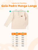 Camisa Manga Longa Gola Padre Areia Bebê Menino