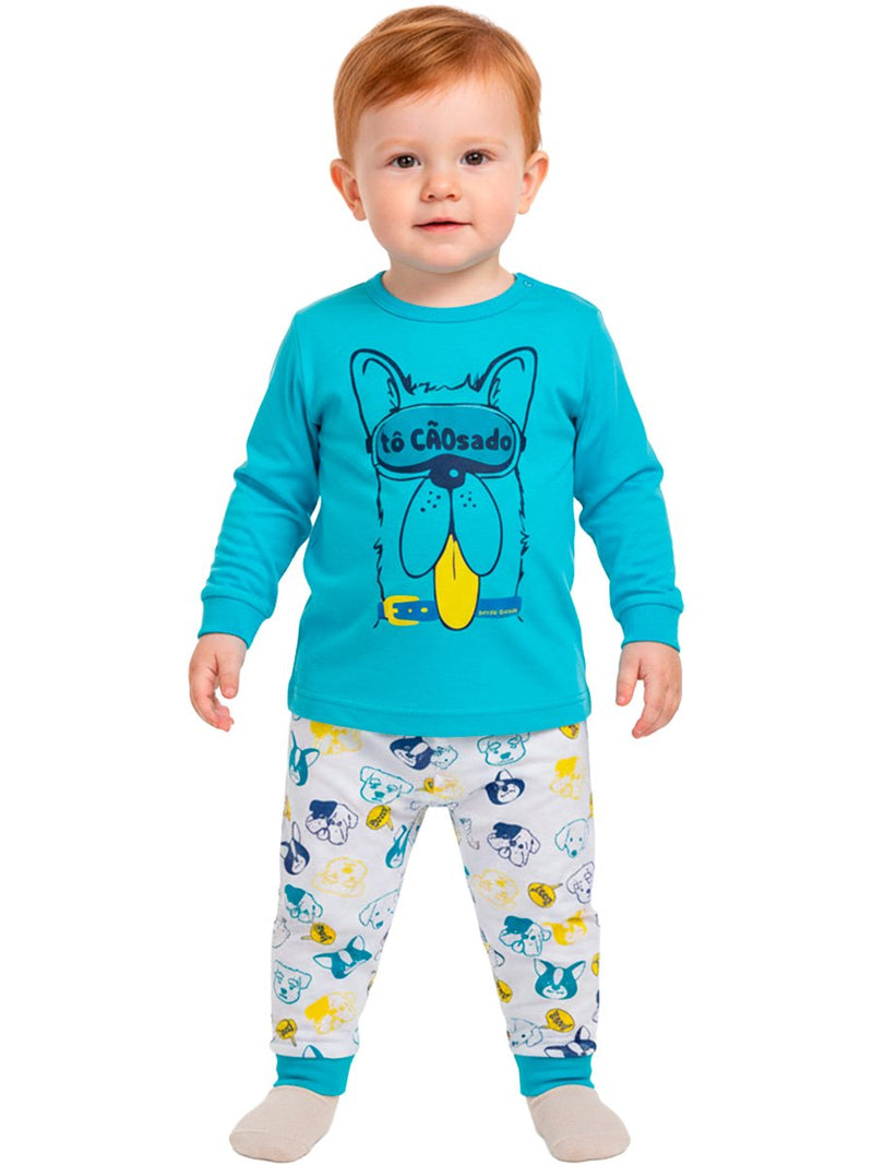Pijama Longo Bebe Masculino Tô Cãosado