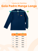 Camisa Manga Longa Gola Padre Marinho Bebê Menino