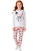 Pijama Longo Infantil Feminino Zebra