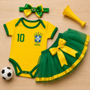 Body Bebê Brasil Feminino Copa 2026 • Kit 3 Peças