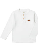 Camisa Manga Longa Gola Padre Branca Bebê Menino