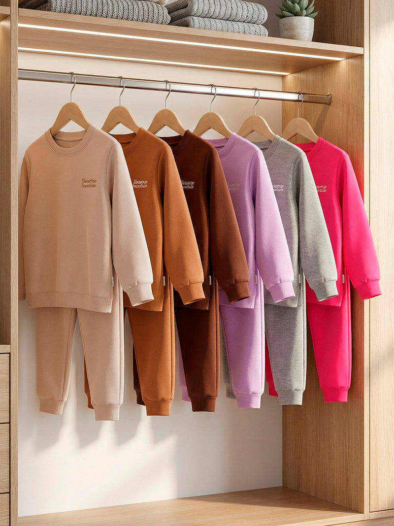 Conjunto Moletom Bebe Menina Monocromático Canela