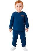 Conjunto Moletom Menino Bebe Monocromático Marinho