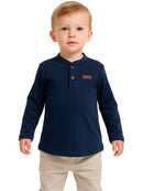 Camisa Manga Longa Gola Padre Marinho Bebê Menino