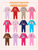 Conjunto Moletom Bebe Menina Raposinhas Marrom