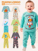 Kit Com 4 Peças (2 conjunto) Pijama Longo 