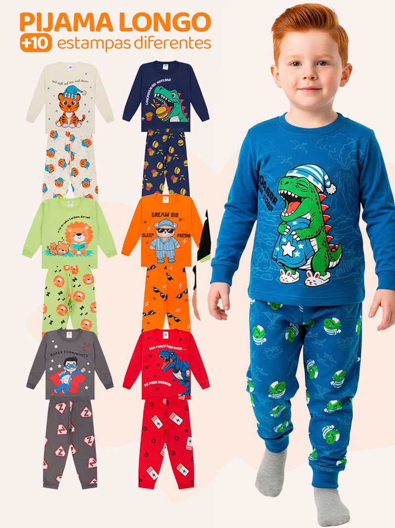 Kit Com 4 Peças (2 conjunto) Pijama Longo 