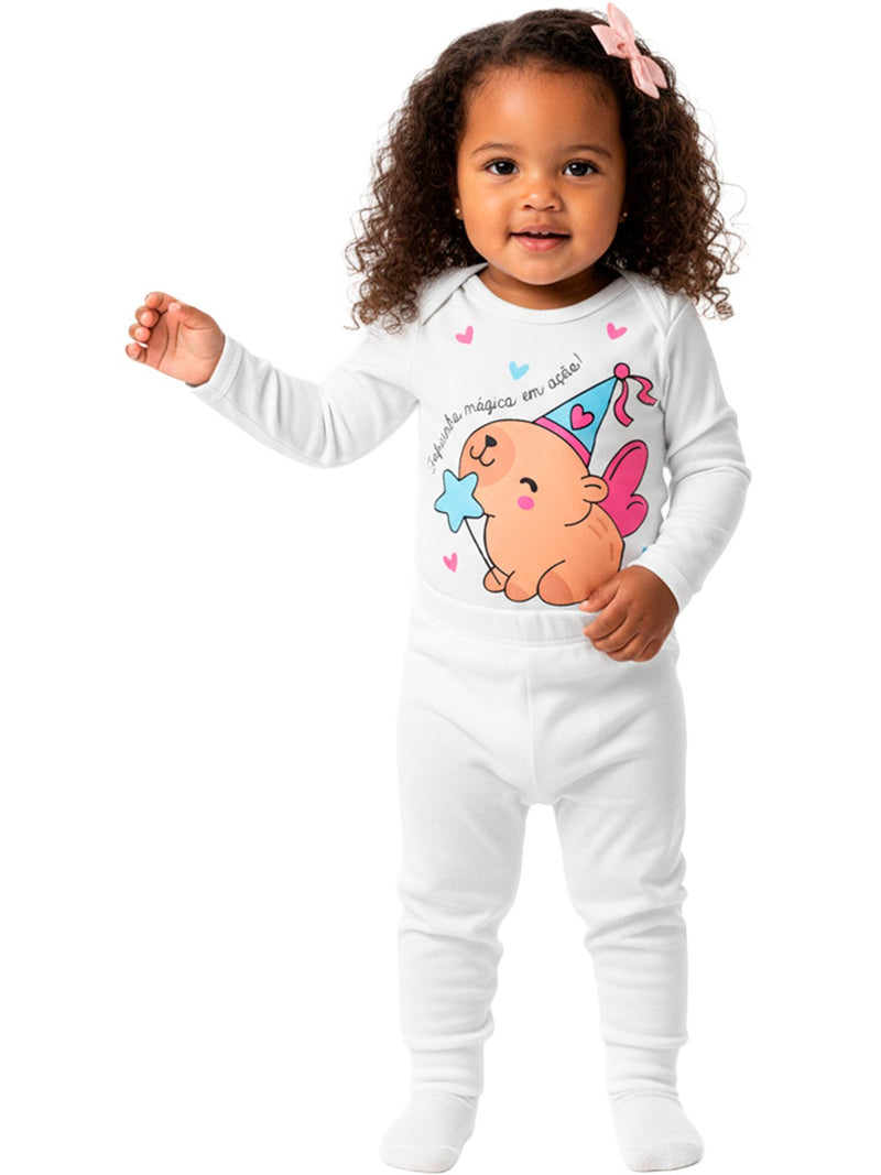 Conjunto Body e Calça Longo Suedini Fada Capibara
