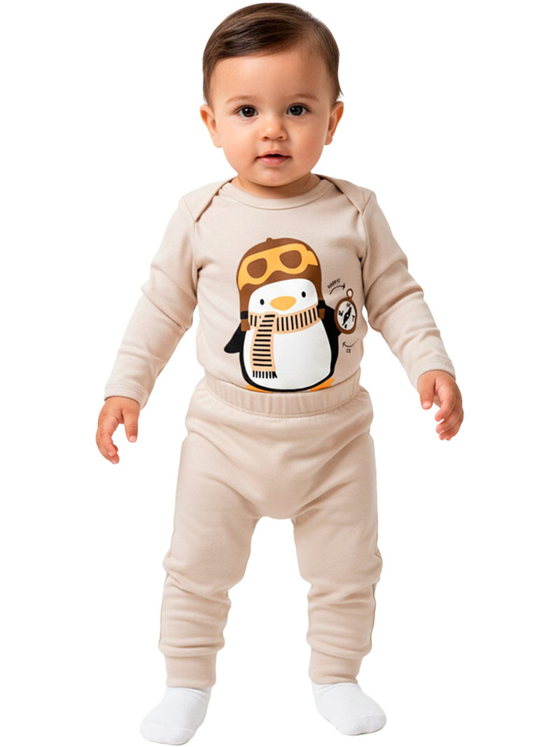 Conjunto Body e Calça Longo Suedini Pinguim 