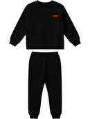 Conjunto Moletom Menino Bebe Monocromático Preto