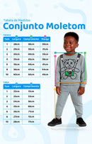Conjunto Moletom Bebe Menino Coelho Galactico Marrom