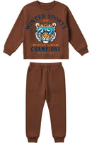 Conjunto Moletom Bebe Menino Tiger Sports Marrom