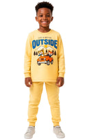 Conjunto Moletom Bebe Menino Outside Bichos Amarelo