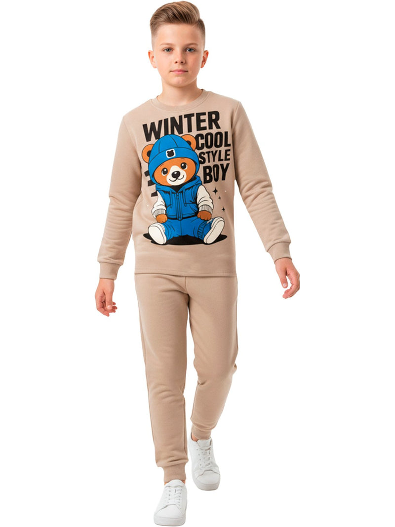 Conjunto Moletom Infantil Menino Urso Winter
