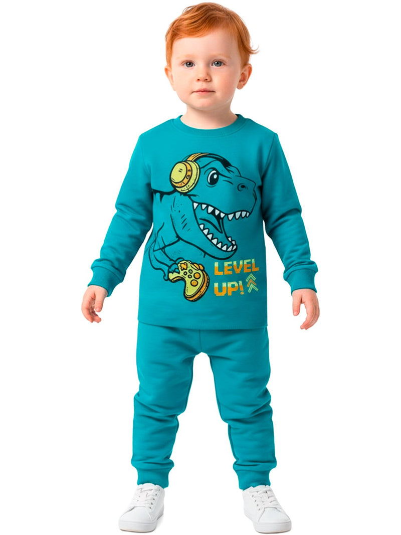 Conjunto Moletom Bebe Menino Dino Gamer