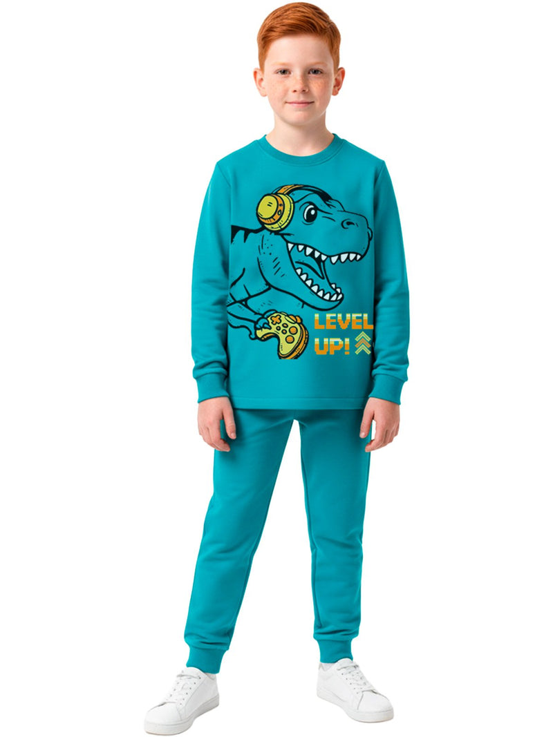 Conjunto Moletom Infantil Menino Dino Gamer