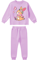 Conjunto Moletom Bebe Menina Coelinha Lilás