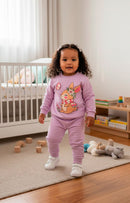 Conjunto Moletom Infantil Menina Coelinha Lilás