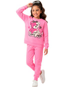 Conjunto Moletom Bebe Menina Urso Smart Casual Rosa BB