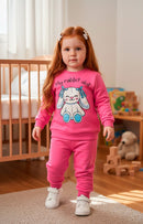 Conjunto Moletom Infantil Menina My Rabbit Chiclete