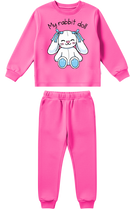 Conjunto Moletom Infantil Menina My Rabbit Chiclete