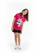 Conjunto Curto Verão Infantil Menina Verão Encantado – Pink e Preto