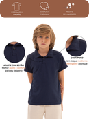 Camisa Gola Polo Infantil Menino Marinho (Liso)