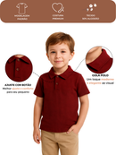 Camisa Gola Polo Infantil Menino Bordô (Liso)
