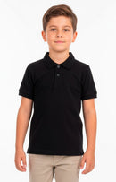 Camisa Gola Polo Infantil Menino Preto (Liso)