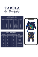Pijama Longo Infantil  Masculino Lanchossauro