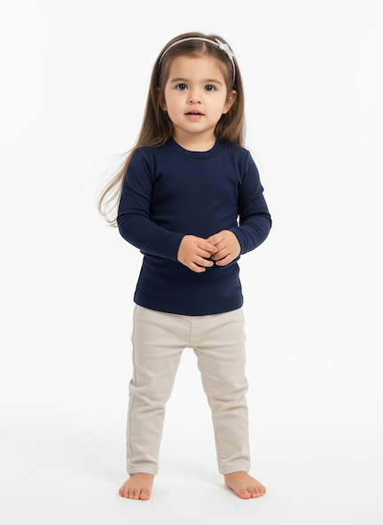 Blusa Térmica Bebê Menina Marinho