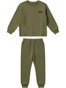 Conjunto Moletom Menino Bebe Monocromático Verde Militar
